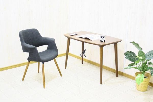 オーガニックチェア(リビングチェア/カフェチェア) ファブリック地/木製フレーム 肘付き 北欧風 ベージュ 【北海道・沖縄・離島配送不可】_4