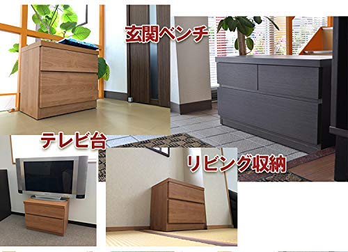 頑丈薄型チェスト/収納棚〔2段 幅60cm ブラウン木目調〕 奥行30cm 日本製 『ウスピッタ』〔完成品〕の通販は