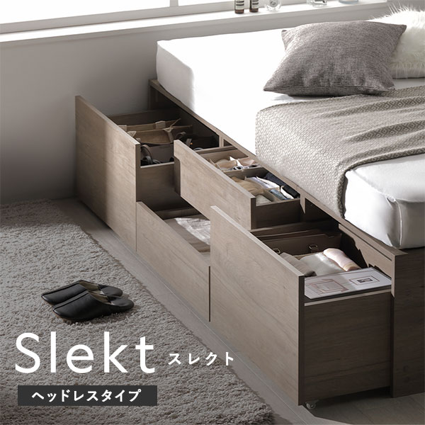ヘッドレス チェスト ベッド ショート丈セミシングル ホワイト 薄型国産ポケットコイルマットレス付 引き出し 収納ベッド 【北海道・沖縄・離島配送不可】_1