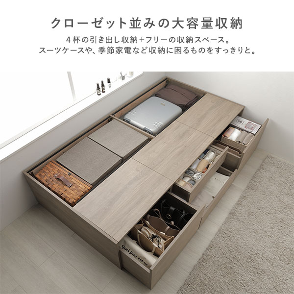 ヘッドレス チェスト ベッド ショート丈セミシングル ホワイト 薄型国産ポケットコイルマットレス付 引き出し 収納ベッド 【北海道・沖縄・離島配送不可】_3