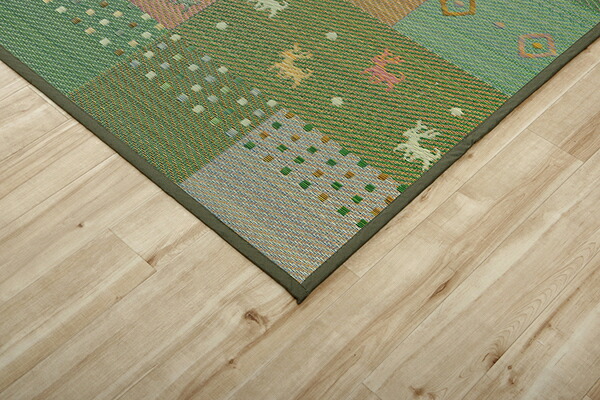い草 ラグマット/絨毯 〔江戸間6畳 約261×352cm レッド ギャッベ柄〕 抗菌 防臭 消臭 花ござ 〔リビング〕 【北海道・沖縄・離島配送不可】_14