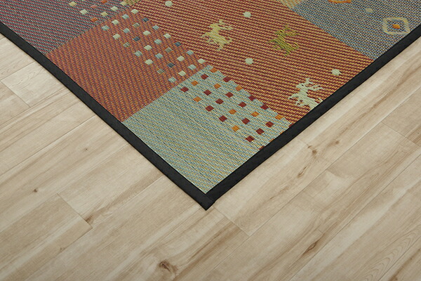 い草 ラグマット/絨毯 〔江戸間6畳 約261×352cm レッド ギャッベ柄〕 抗菌 防臭 消臭 花ござ 〔リビング〕 【北海道・沖縄・離島配送不可】_18