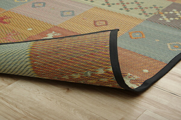 い草 ラグマット/絨毯 〔江戸間6畳 約261×352cm レッド ギャッベ柄〕 抗菌 防臭 消臭 花ござ 〔リビング〕 【北海道・沖縄・離島配送不可】_19