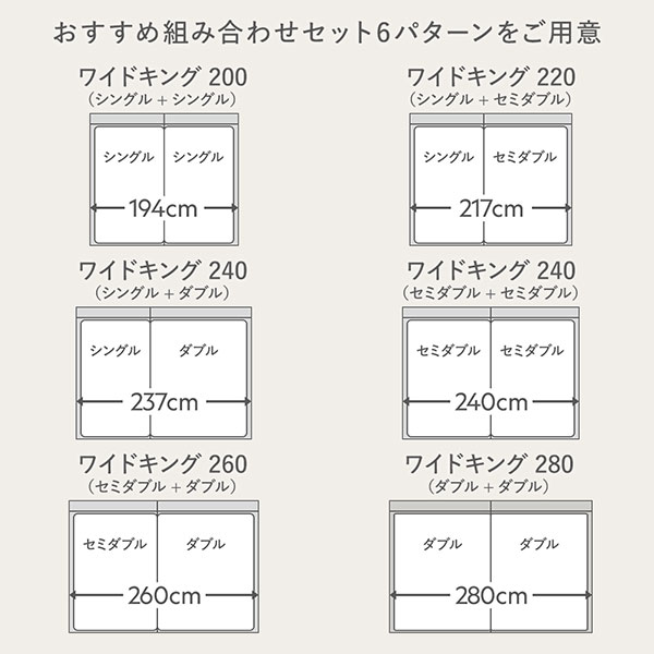 寝台 広広とした第一人者 260 SD＋D 3地域ポケットコイルマットレス付 白いこと 繋ぎ合わせる ともし火 宮付 納める寝台 【北海道・沖縄・離島送りとどける不可】