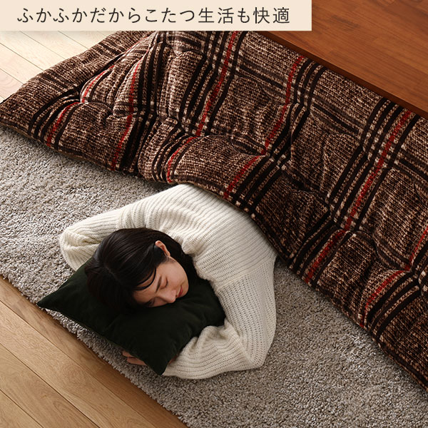 こたつ布団/こたつ掛け布団 単品 形 レッド 直径約220cm〕 フランネル