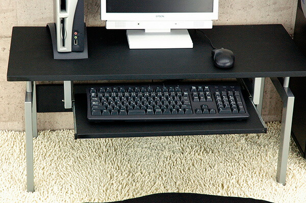 大型スライドテーブル付き！ロータイプデスク ロータイプPCデスク/パソコンデスク 〔幅90cm〕 ウォールナット