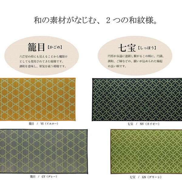 キッチンマット 幅広タイプ おしゃれ い草 畳 約60×270cm ネイビー 和 モダン 【北海道・沖縄・離島配送不可】_3