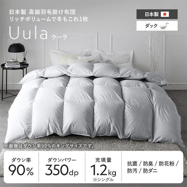 羽毛 掛け布団 シングル ホワイト ダウン率90％ 日本製 高品質ホワイトダックダウン 防ダニ 防花粉 防汚 抗菌 防臭 掛布団 【北海道・沖縄・離島配送不可】_1