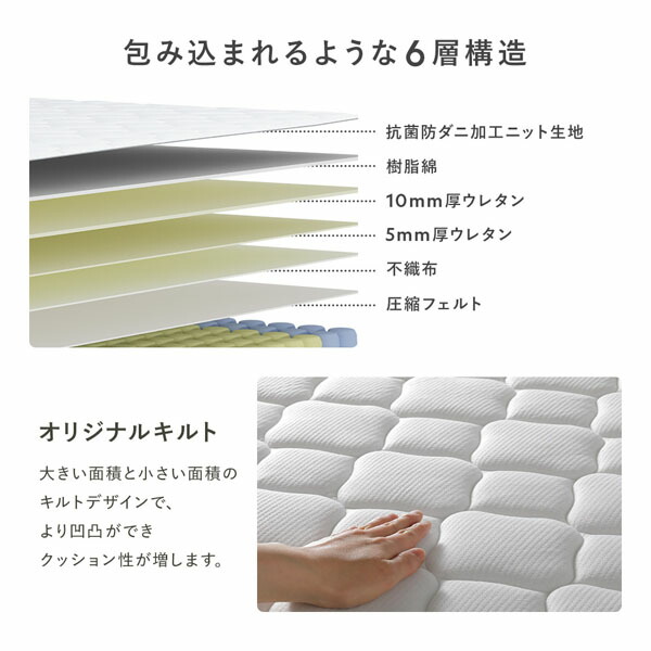 快適 3ゾーン ポケットコイル マットレス セミダブル 単品 防ダニ 抗菌 毛玉防止 通気性 耐久性 体圧分散 1年保証 【北海道・沖縄・離島配送不可】_8