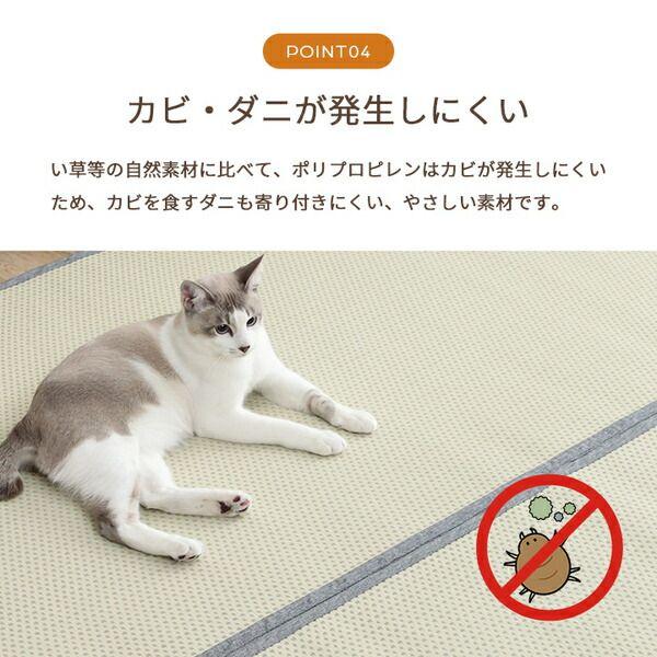 洗える ござ 日本製 国産 カーペット リバーシブル ラグ 敷物 ペット グレー 江戸間8畳（約348×352cm） |b04 洗える ござ 日本製 国産 カーペット リバーシブル ラグ 敷物 ペット