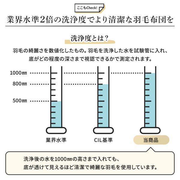 羽毛布団 掛け布団 シングル アイボリー ダウン率93% 400dp パワーアップ加工 抗菌 防臭 防ダニ 日本製 国産 寝具 【北海道・沖縄・離島配送不可】_6