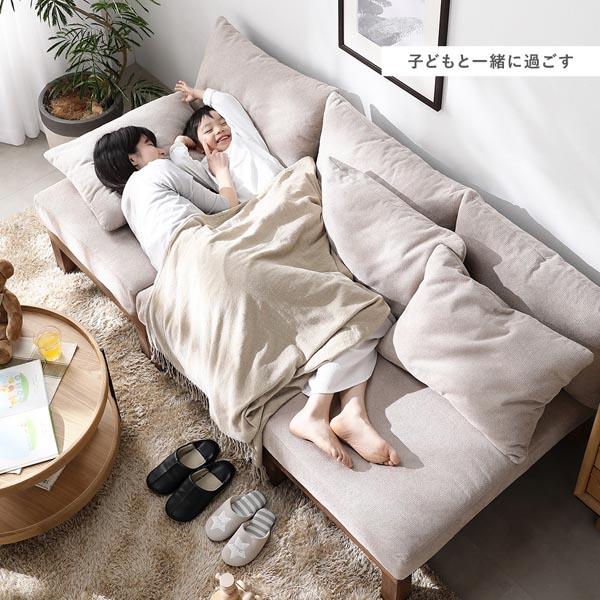 2人掛け ソファ 単品 チャコールブラウン 天然木 脚取り外し可 洗えるカバー あぐらがかけるソファ インテリア家具 組立品 【北海道・沖縄・離島配送不可】_9