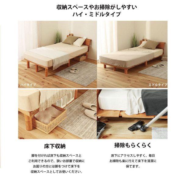 継ぎ脚 頑丈スノコベッド セミダブル 中国製ロールポケットコイルマット付き 組立品 【北海道・沖縄・離島配送不可】_7