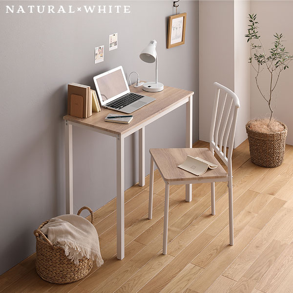 デスク チェア セット ブラウン 幅80cm×奥行40cm コンセント付き 木製