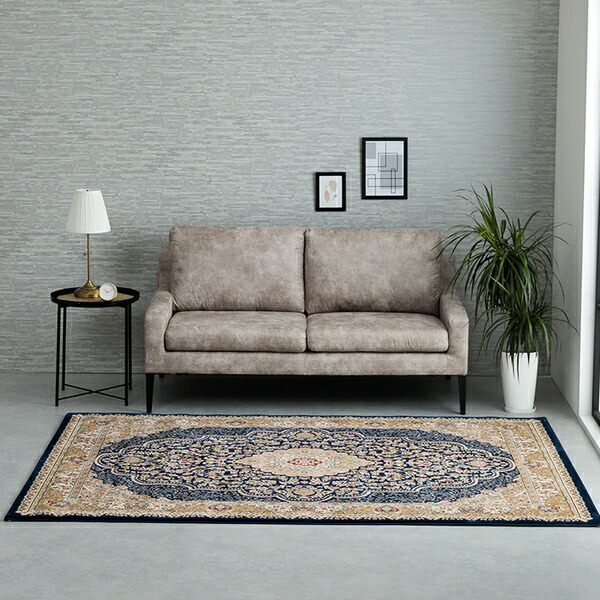 ラグマット/絨毯 〔ワイン 約200×300cm〕 トルコ製 ウィルトン織 ホットカーペット対応 へたりにくい RUG 〔リビング〕 【北海道・沖縄・離島配送不可】_2