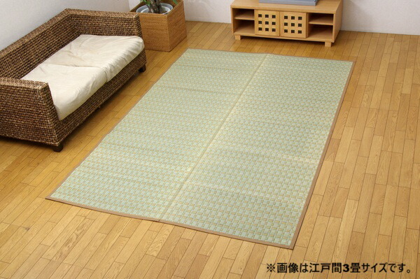 掛川織 い草カーペット 『雲仙』 ブルー 本間8畳（約382×382cm） 【北海道・沖縄・離島配送不可】_4