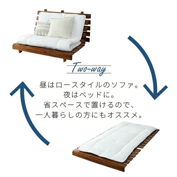 すのこソファーベッド & ふとんセット セミダブル 組立式 【北海道
