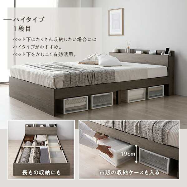 ベッド  (シングル・ボンネルコイルマットレス付き) ベッド シングル ボンネルコイルマットレス付き ストーングレー