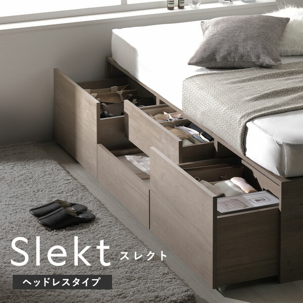ヘッドレス チェスト ベッド 通常丈ダブル ホワイト 3ゾーンポケットコイルマットレス付 引き出し 収納ベッド 【北海道・沖縄・離島配送不可】_1