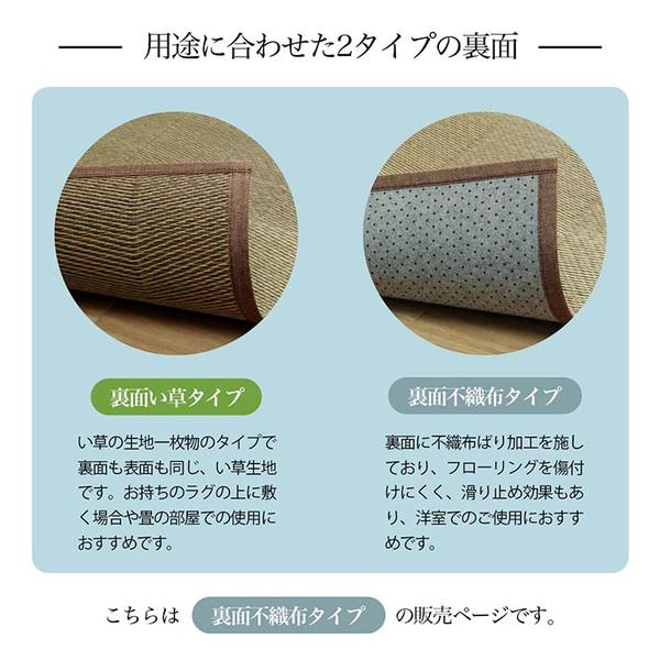 い草ラグ 花ござ カーペット 格子柄 ナチュラル シンプル 和室 洋室 裏不織布滑り止め 滑りにくい 抗菌防臭 消臭 本間6畳(約286×382cm) レイクブルー 【北海道・沖縄・離島配送不可】_3