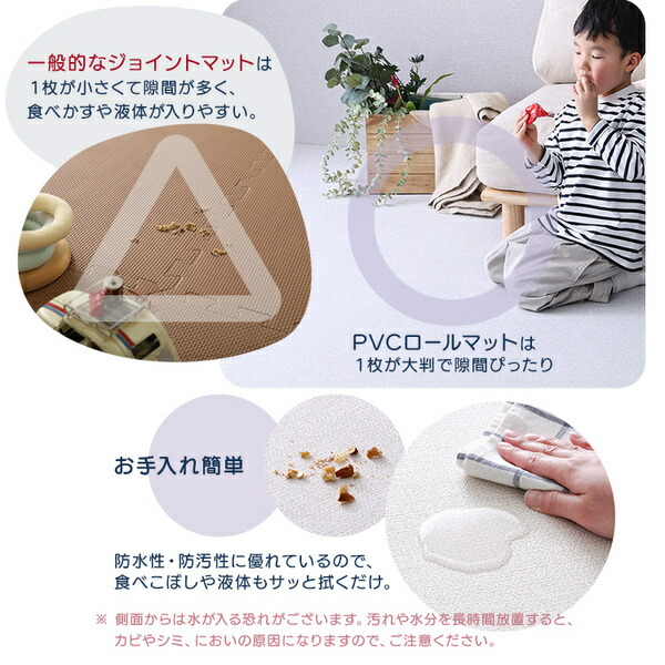 継ぎ目がない！PVCロールマット スリムロング（約110×500cm） グレー 【北海道・沖縄・離島配送不可】_6