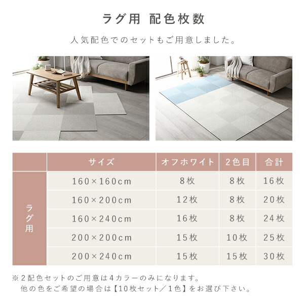 ファブリック フロアタイル ラグ用 30枚セット 約200×240cm 約40×40cm×30枚 モスグリーン 撥水 防ダニ 防炎 床暖房対応 洗える 【北海道・沖縄・離島配送不可】_4