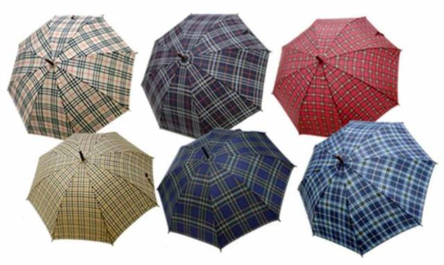 ６０cm 男女兼用チェック柄ジャンプ傘 (6柄アソート) 〔まとめ買い60本セット〕 ＃522 【北海道・沖縄・離島配送不可】