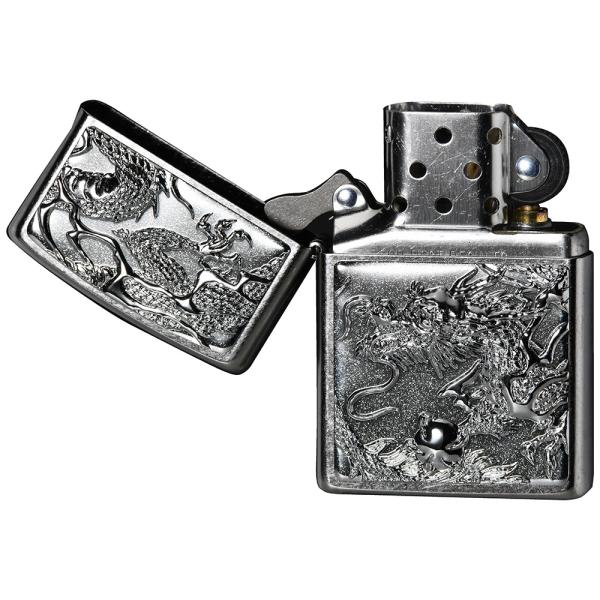 ZIPPO(ジッポー) Z3D-DR NI 立体電鋳板 クロームバレル 3D ドラゴン オイルライター 【北海道・沖縄・離島配送不可】_1