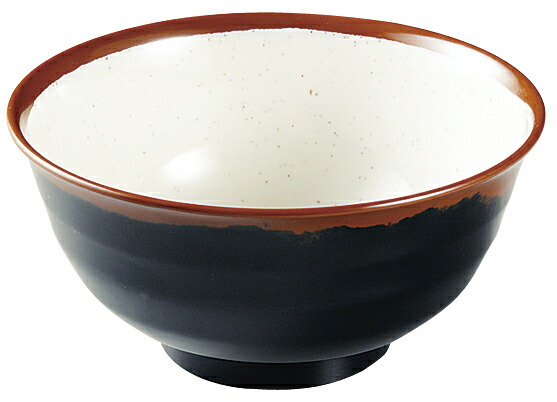 エンテック メラミン食器 長次郎窯 羽反り丼(大) 内白マーブル AN60W 【北海道・沖縄・離島配送不可】 丼