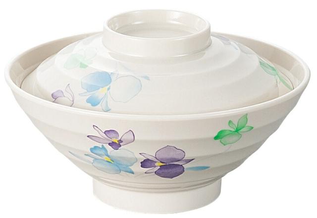 エンテック メラミン食器 すみれ 茶漬椀(フタのみ)(身別売) VO-2 【北海道・沖縄・離島配送不可】