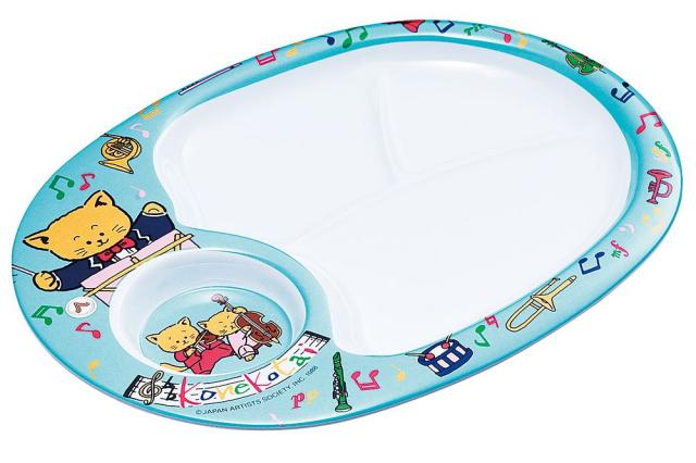 （まとめ買い）エンテック お子様食器 こねこたい お子様ランチ皿 ブルー L-101 〔×3〕の通販は