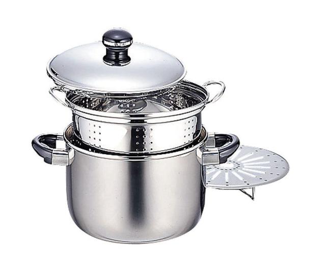 宮崎製作所 オブジェ OJ-5D-D 深型両手鍋 シチューポット(穴明き内鍋&スチームプレート付) 18cm(3L) 8,674円