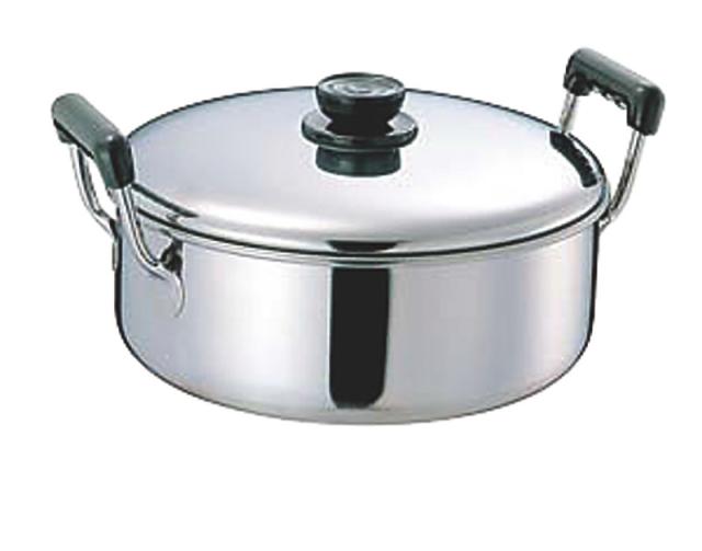 玉虎堂製作所 MA 18-0浅型ソースポット 両手鍋 26cm(4.8L) 【北海道・沖縄・離島配送不可】