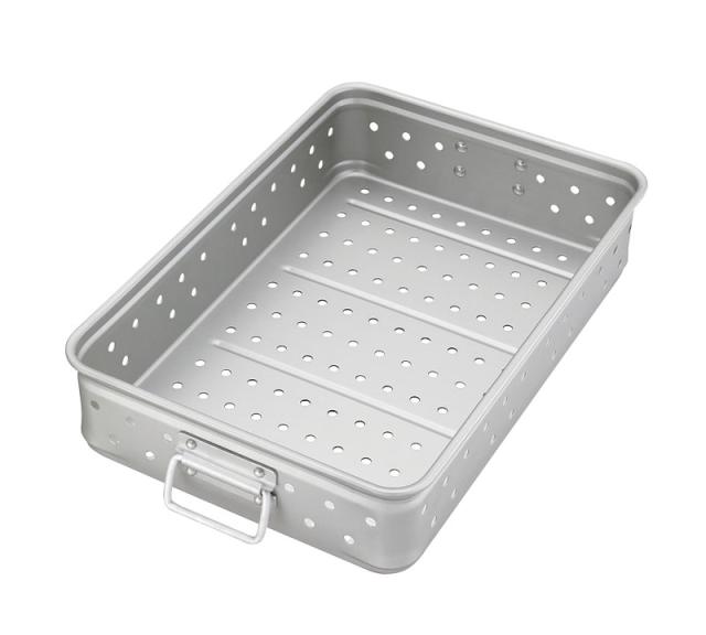 中尾アルミ製作所 アルマイト キングボックス(番重) パンチング手付き