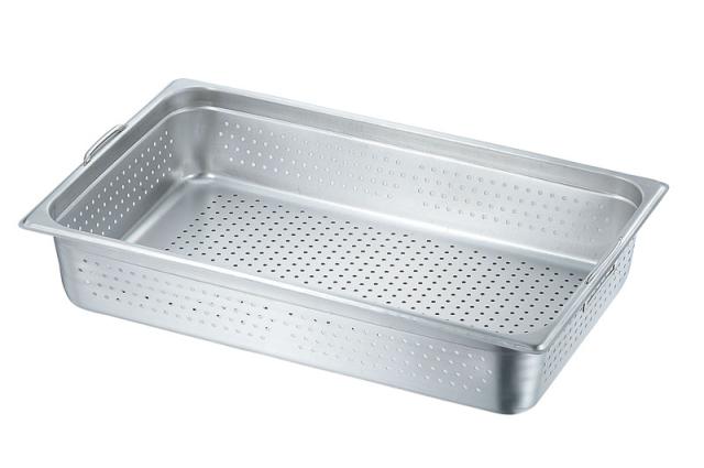 本間製作所 仔犬印 18-8 穴明ホテルパンIIフック付 1/1 深さ100mm 段付き 【北海道・沖縄・離島配送不可】