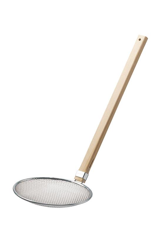 （まとめ買い）新越ワークス TS 木柄そば揚 厚網 24cm 10140 〔×3〕 【北海道・沖縄・離島配送不可】