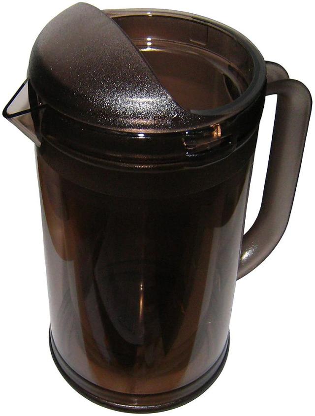 （まとめ買い）本間冬治工業 ポリカーボ ノンウェットピッチャーBタイプ 1.7L スモークブラウン 〔×3〕 【北海道・沖縄・離島配送不可】
