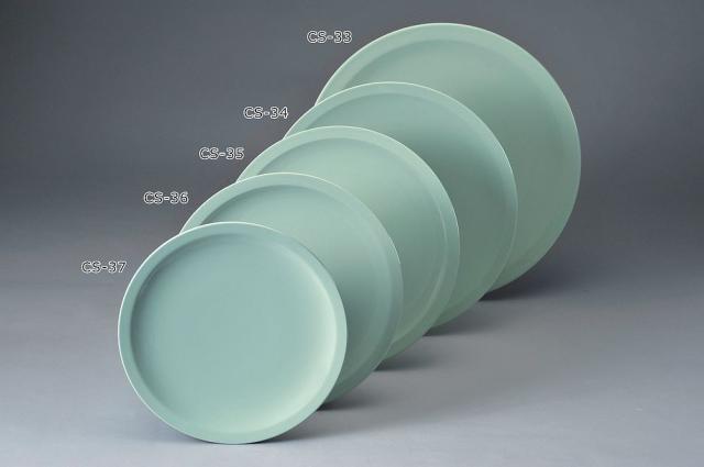 （まとめ買い）エンテック メラミン食器 中華 青磁 高台皿 1尺 CS-37 〔×3〕 【北海道・沖縄・離島配送不可】