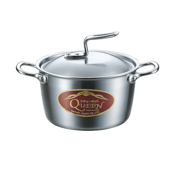 中尾アルミ製作所 クイーン シチューポット(ステンハンドル) 21cm(3.7L) 【北海道・沖縄・離島配送不可】