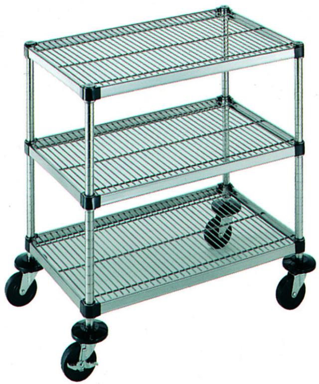 本間冬治工業 弁慶シェルフワゴン 3段 上中下段メッシュ棚 610×1060×H937mm 6-3-3M-10-Lの通販は