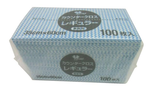 （まとめ買い）やなぎプロダクツ KT-025 カウンタークロス 袋入り レギュラー ブルー 100枚入 〔×3〕の通販は
