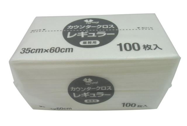 （まとめ買い）やなぎプロダクツ KT-026 カウンタークロス 袋入り レギュラー ホワイト 100枚入 〔×3〕 【北海道・沖縄・離島配送不可】