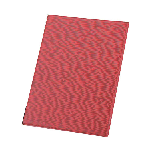 （まとめ買い）えいむ 店舗用品 レザータッチメニューブック ピンタイプ B5・4ページ LB-902 レッド 〔×3〕