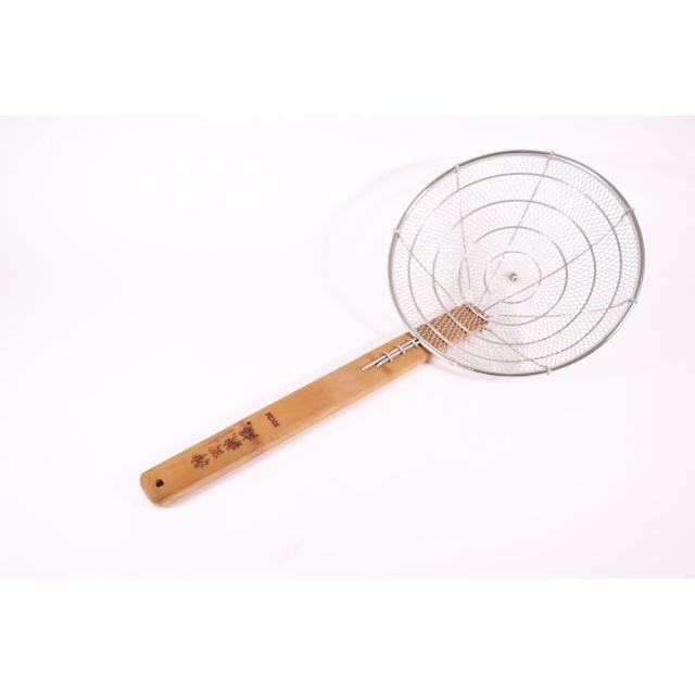 （まとめ買い）カンダ 神田鉄鍋 炭化竹柄 手編みそば揚げ 極細目 30cm 〔×3〕 【北海道・沖縄・離島配送不可】