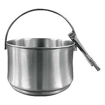 （まとめ買い）本間製作所 KO18-0ジャンボアイスペール(トング付)特大 5.5L ヘアライン 〔×3〕 【北海道・沖縄・離島配送不可】