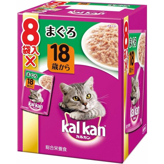 （まとめ買い）マース カルカン パウチ 18歳から まぐろ 70g 8袋パック やわらかゼリー仕立て 〔×5〕の通販は 4,667円