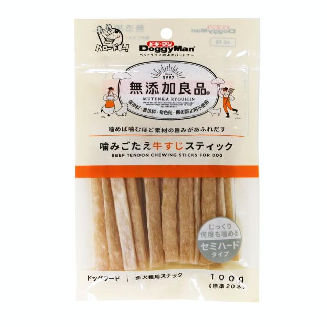 （まとめ買い）ドギーマン 無添加良品 噛みごたえ牛すじスティック 100g (標準20本) 犬用おやつ 〔×12〕の通販は 5,174円