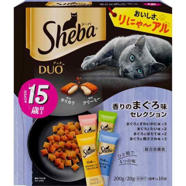 （まとめ買い）マース シーバ デュオ 15歳以上 香りのまぐろ味セレクション 200g 猫用フード 〔×8〕の通販は