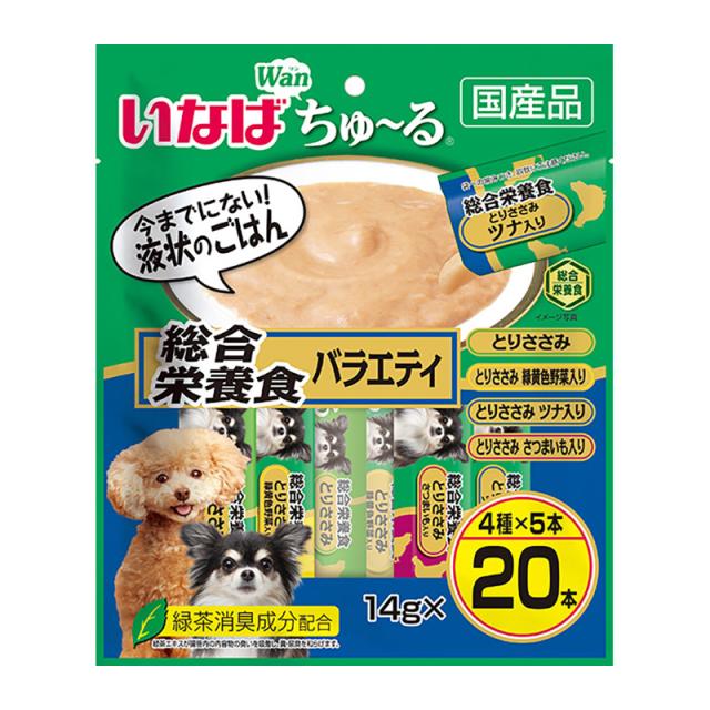 （まとめ買い）いなばペットフード いなば Wanちゅ〜る 総合栄養食バラエティ 14g×20本 犬用フード 〔×4〕の通販は 5,193円