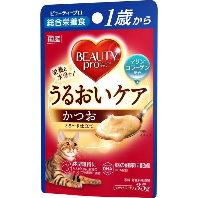 （まとめ買い）日本ペットフード ビューティープロ キャット パウチ 1歳から かつお35g 猫用フード 〔×24〕 【北海道・沖縄・離島配送不可】